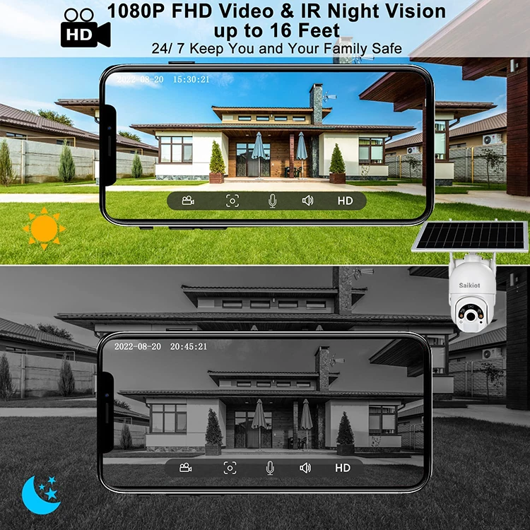 Ubox CCTV Solar 4G Camera With Sim Card Outdoor Colorful Night Vision Recording Security Solar 4MP 2mp CCTV 4G Camera