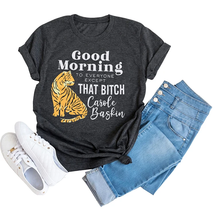 
Wholesale Custom Western Fashion Tee Tops Leopard Cactus Print T-Shirts 