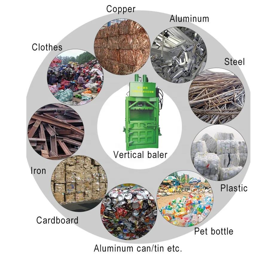 Factory price YJ-150 vertical hydraulic waste paper plastic pet bottle baler press machine