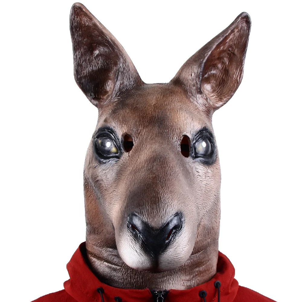 Halloween Novelty Donkey Head Mask Deluxe Costume Party Cosplay Latex Animal Head Full Head Adult Gray