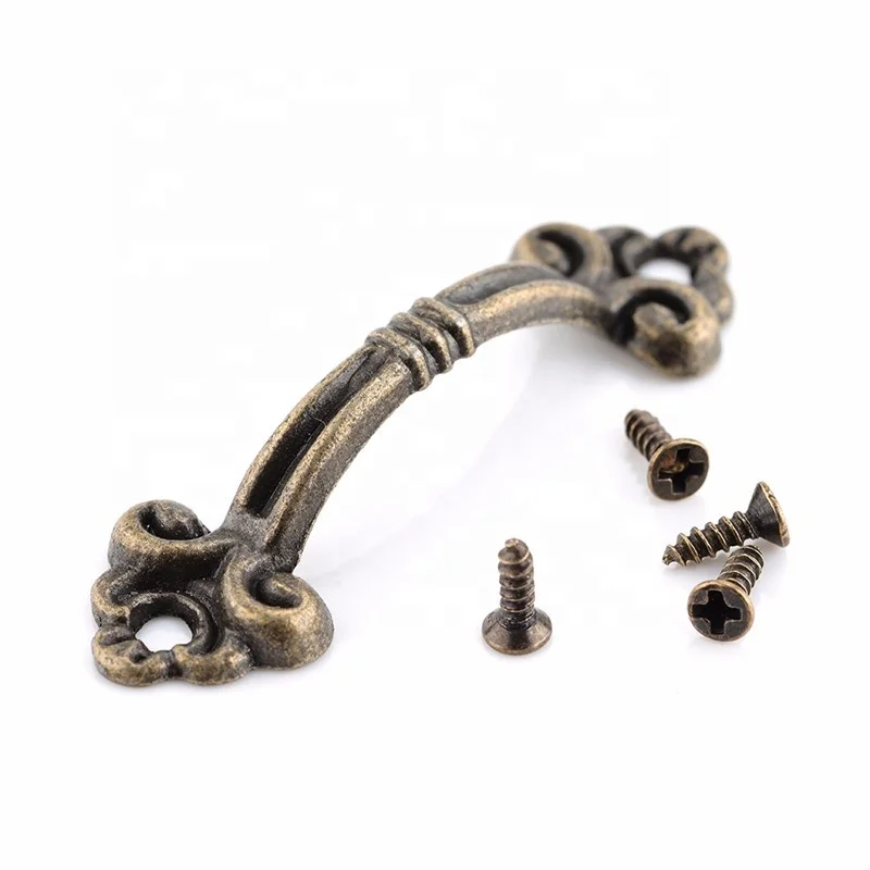 Ручки для подвесок цветы ящика деревянная шкатулка украшений мебельная фурнитура бронзовая ручка ручки