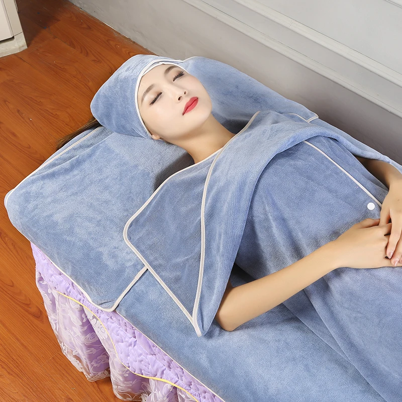 Super September custom logo microfiber beauty salon bath towel body wrap pink grey white beauty spa towel set