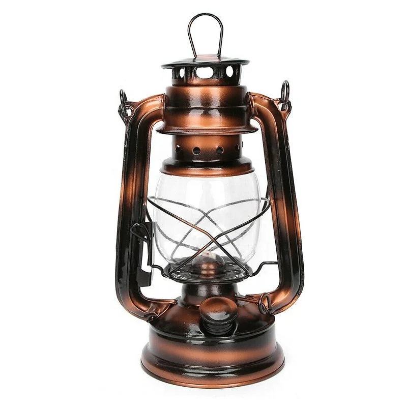 Vintage Kerosene Lantern Camping Lamp Oil Light for Outdoor Coating bronze