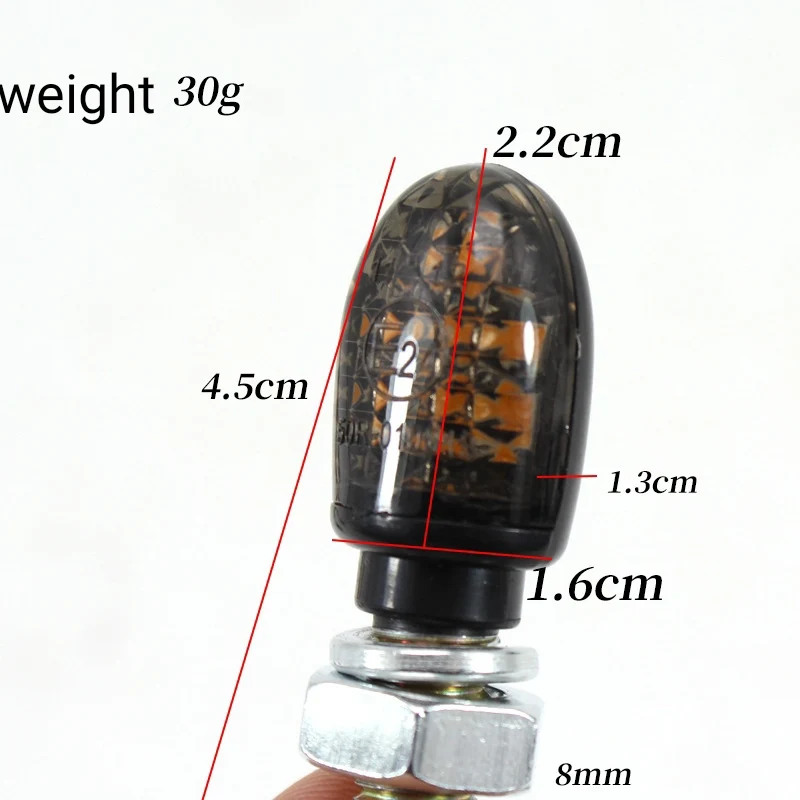 Mini Size 12V Amber Led  Turn Light Signal Round Motorcycle Indicators Halogen Motorbike  Indicator Flasher Blinker