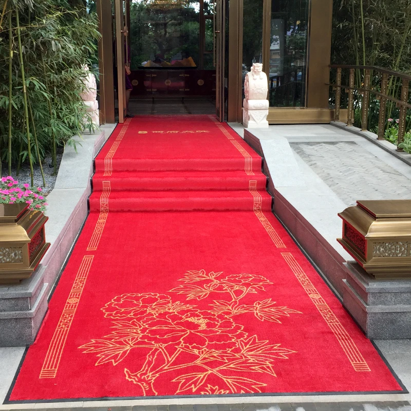 Non Slip Hotel Front door Welcome rubber backing custom carpet rug and logo printed outdoor entrance mats