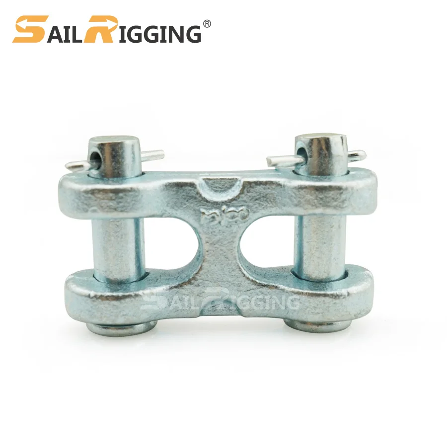 3/8in US Standard S249 H Type Drop Forged Clevis Double Links Electro Galvanized Double Link G70 Chain Connecting Double Links