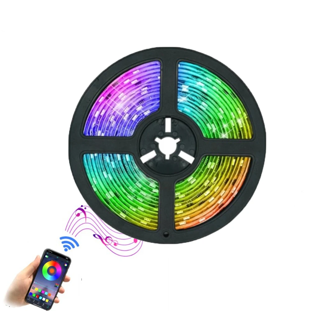 Joystar 5V RGB Smart Strip Lights Custom APP Control 2M SMD 5050 60LEDs TV Backlight IP65 Strip Lights With USB Cable