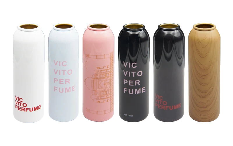 
Factory wholesale mini aluminium aerosol can aluminium spray bottle with valves air fresh bottle uv coating surface 