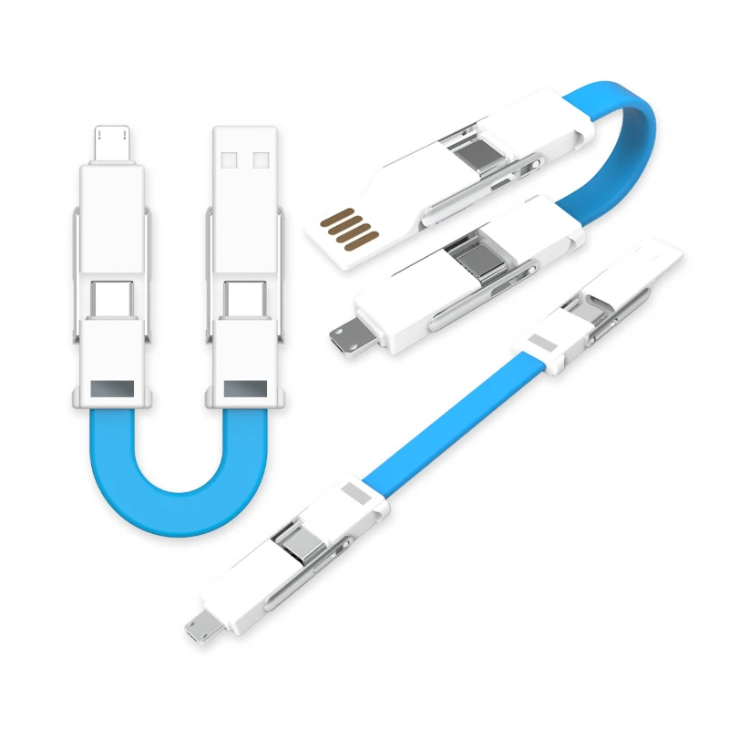 Corporate Promotional Gift items Mini Travel Multi 3A USB Data Universal Keychain 4 in 1 Magnetic Charging Cable