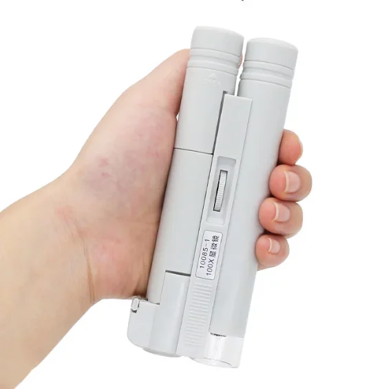 Handheld Microscope 40X 80X 100X Mini Pocket Portable Microscope LED Lamp Light Foldable Jewelry Magnifier Magnifying Loupe