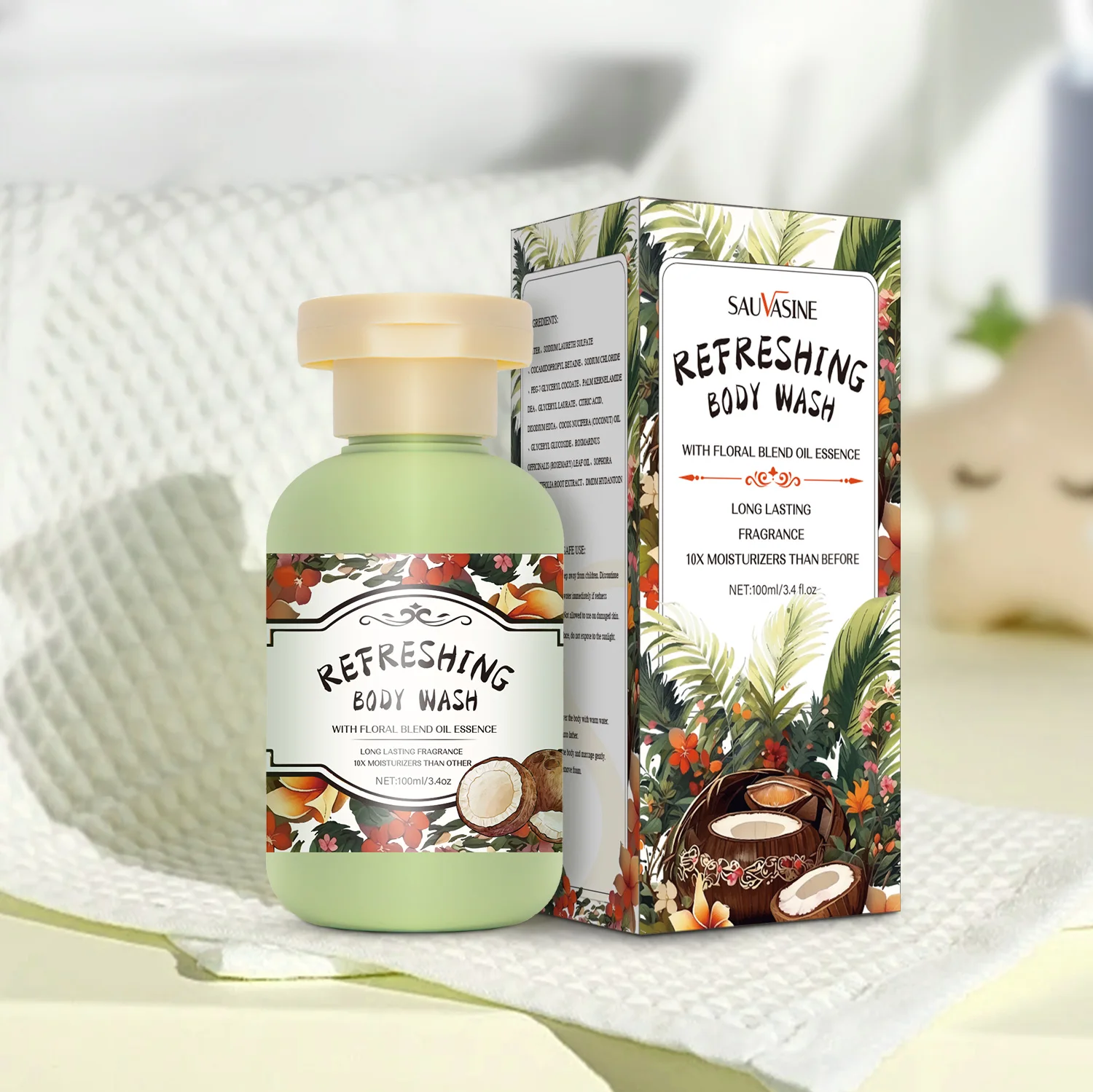 Lanthome Wholesale Bulk Shea Butter Exfoliating Skin Care Natural Sugar Organic Private Label Baby Shampoo Body Wash
