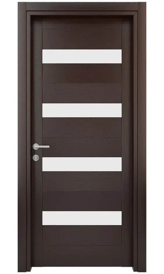 Modern MDF Door Interior Door Flush Series Glass Wood Venneer MDF Door