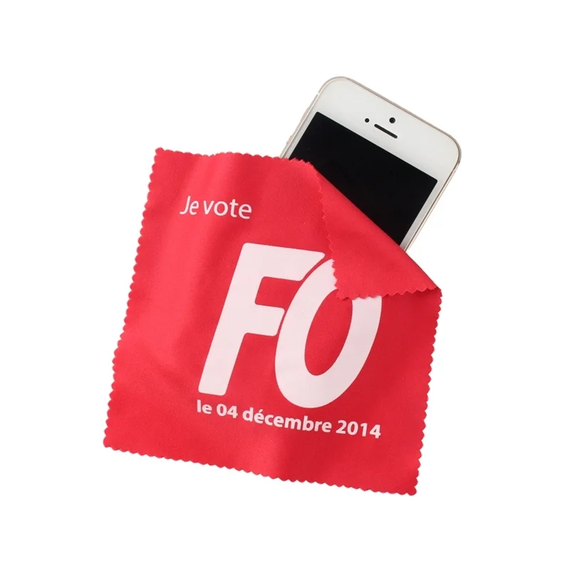 Portable Lightweight Logo Printed Multifunctional Soft Microfiber Cleaning Cloth for Phone