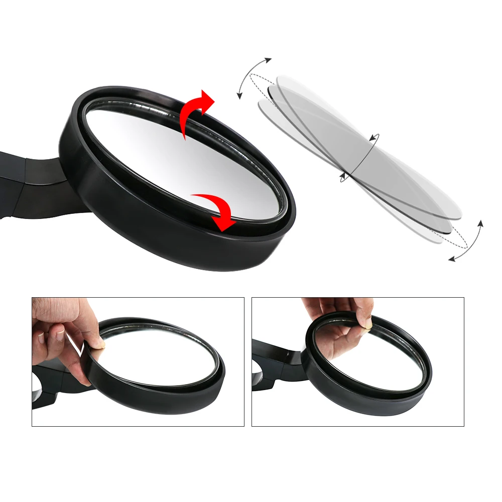 
Black Aluminum Rear View Mirror 1.75