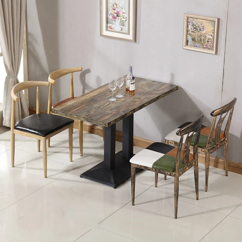 
Fashion cast iron dinning plywood table and chair set for sale 