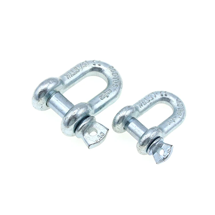 G210 Carbon Steel Screw Pin lifting D Shackle  Forged Anchor Chain Marine Dee Shackle