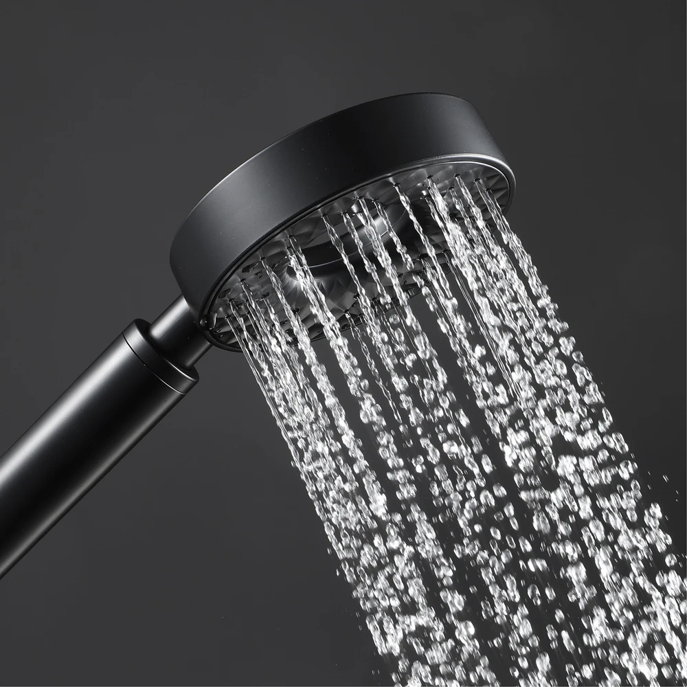 Shower Accessories Bathroom Black Round ABS Three Function Rain Hand Shower