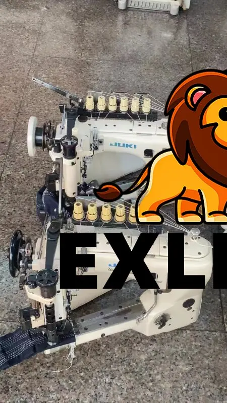 EXLION DIRECT DRIVE FOUR NEEDLE SIX THREADS FEED -OFF- THE -ARM INTERLOCK SEWING MACHINE JUKIS 35800 SEWING MACHINE
