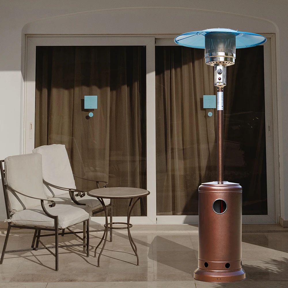 
stainless steel Outdoor gas Patio Heater 41000 BTU with Wheels Heater Umbrella Patio Heater 