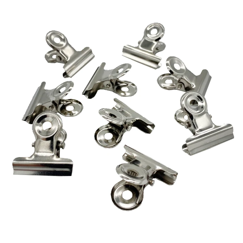 Stainless Steel Round Steel Clip Powerful Multi-size Mountain-shaped Clip Stationery  Metal Bill File Folder