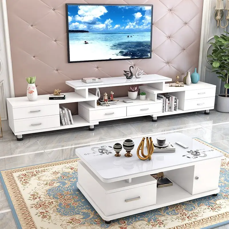 2024 Modern Simple Nordic Large And Small Family Living Room Furniture TV Cabinet Tea Table Combination