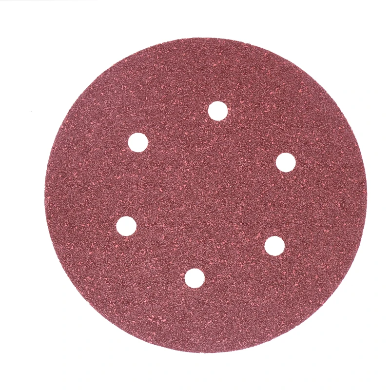 Hot Sales 6inch 150mm Aluminium Oxide Hook and Loop Round Sanding Disc Velcro Disc Sandpaper Disc for Wood Multi Holes