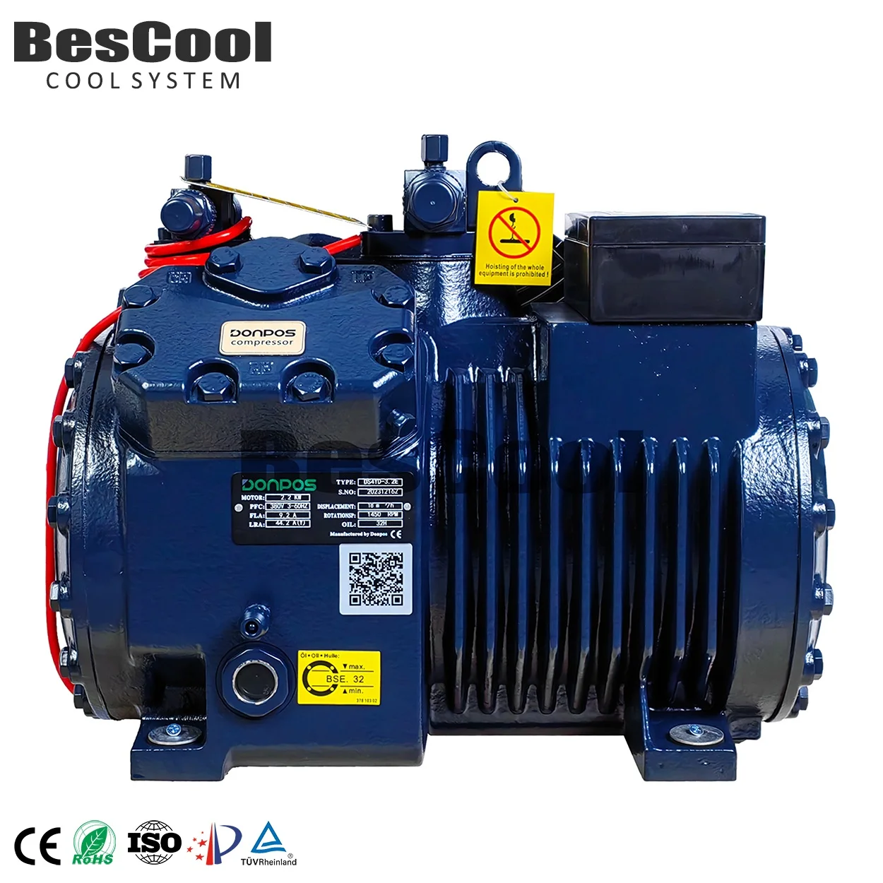 Компрессор Donpos R404 R22 25 л.с. 2-ступенчатый полугерметичный поршневой охладитель компрессор новое состояние для завода-изго