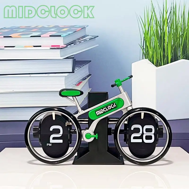 Creative Bicycle Flip Clock Home Desktop Personalized Bicycle Styling Flip Clock Fashion Decoration Gift Seat Clock