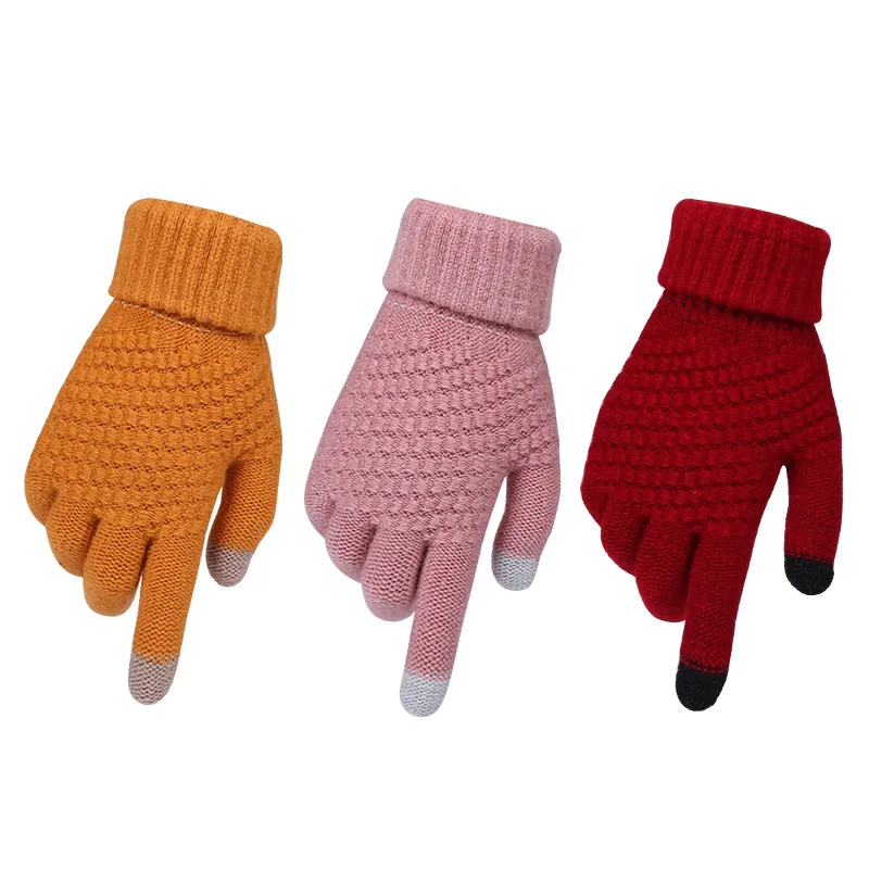 
2020 New Winter Magic Gloves Touch Screen Women Men Warm Stretch Knitted Wool Mittens Gloves 