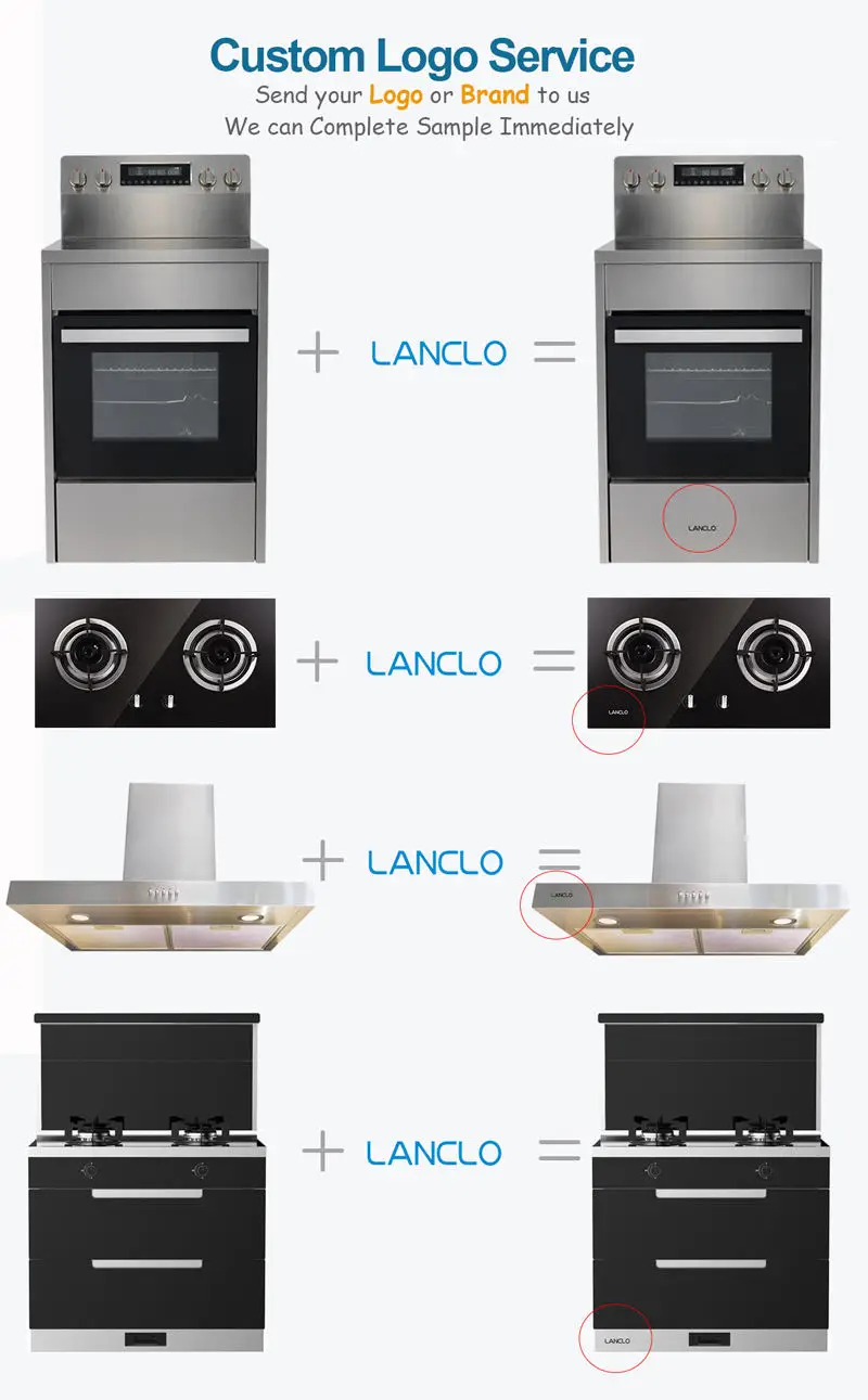 Factory Direct Sales Low Price Kitchen Appliances Suitable 120 Litres Range Ovens With 4 Burner Electric Cooktop for Domestic