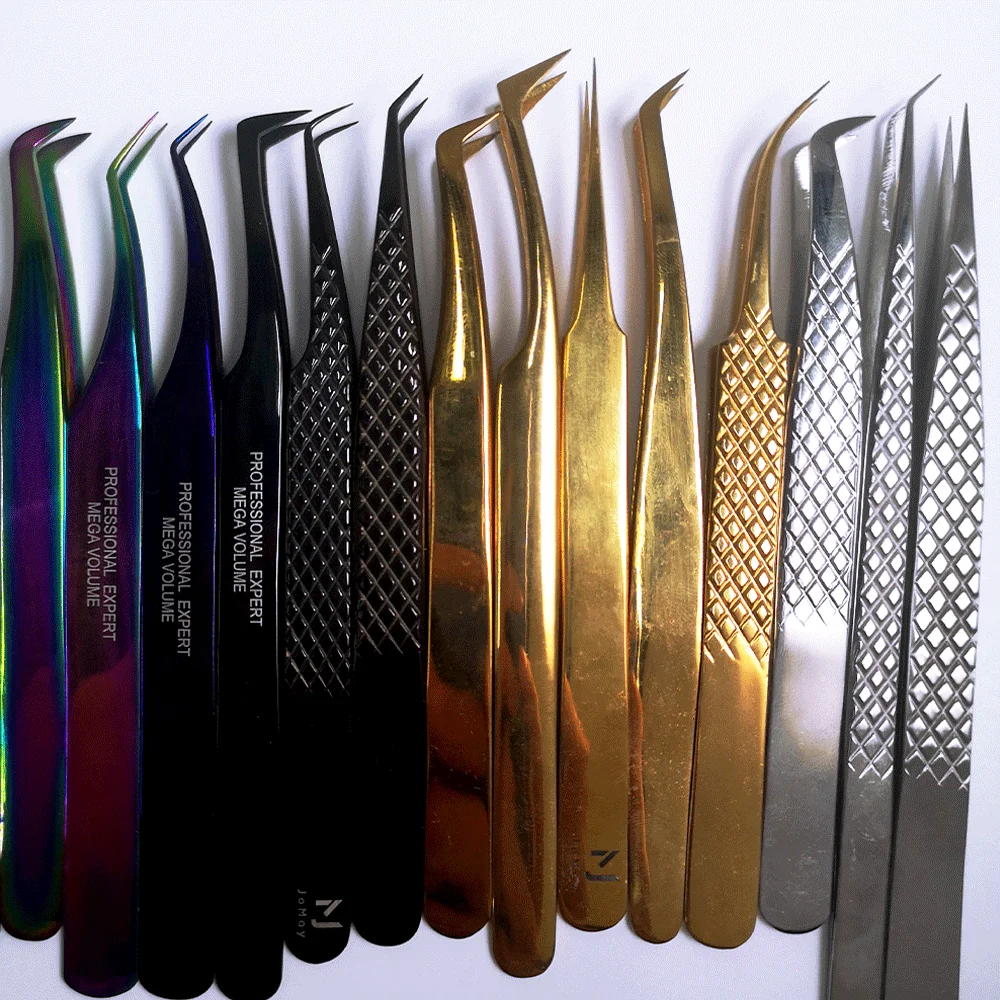 Dasen in pakistan metal gold plated stainless extension eyelash tweezer with custom brand name