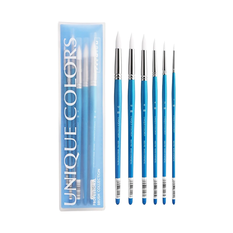 Oil Acrylic Painting Brush Set Nylon Hair Acrylic Watercolor Brush Artists Paint Brush Set Blue