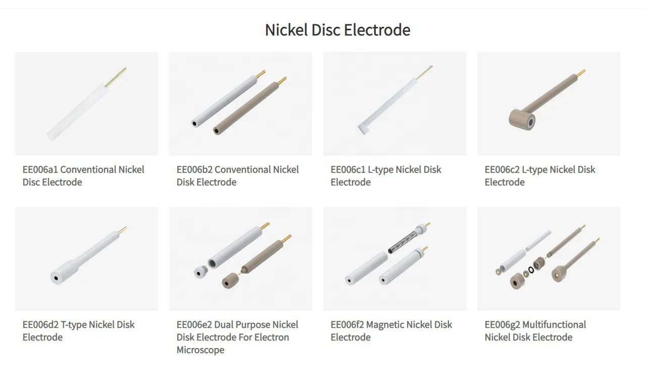 Electron Microscope Dual Purpose EE006e2 PEEK PTFE Nickel Disk Electrode
