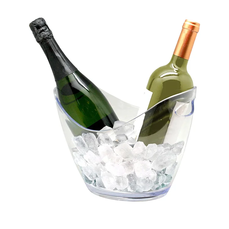OEM Plastic Clear Acrylic Ice Tub Plastic Wine Bucket Party Beverage Chiller Bin Parties Ice container Ice Bucket