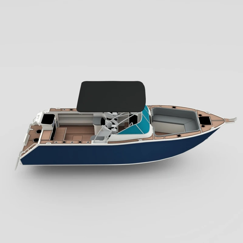 New Arrival 7.5m Bowrider High Speed Yacht All Welded Aluminum Fishing Boat for Sale