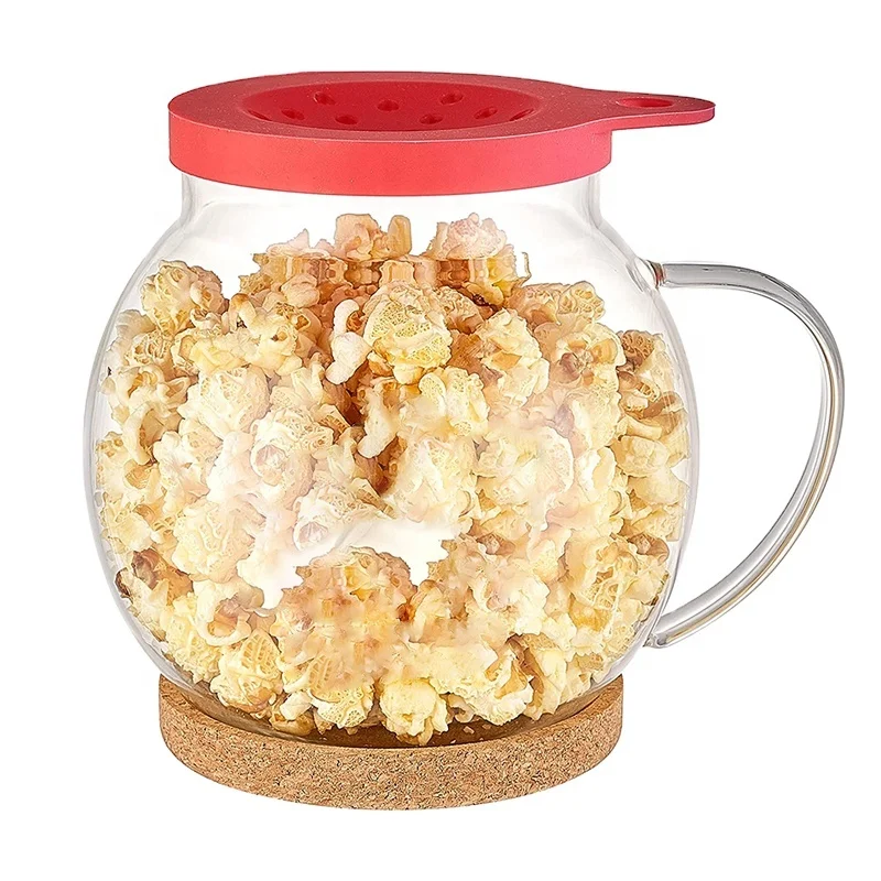 New arc glass bowls microwave popcorn maker silicon cup cork coaster glass bowl