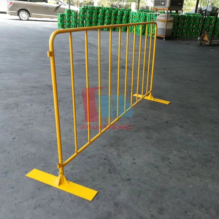 3.6*7.2ft Customize Outdoor Stand Queue Steel Pedestrian Wall Barricades Barrier Traffic Control Yellow Crowd Control Barrier
