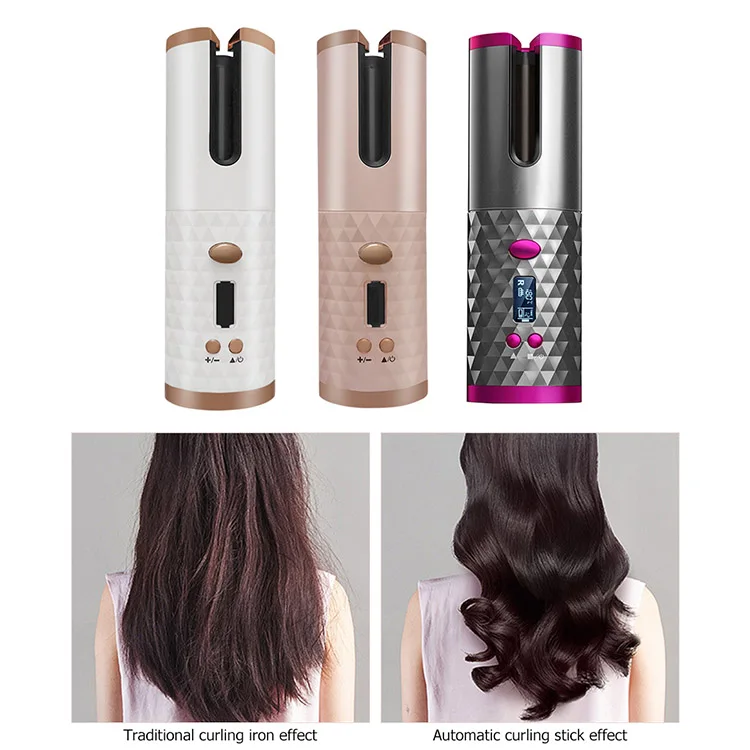 Automatic Hair Curler USB Rechargeable Professional Rechargeable Auto Hair Curler Cordless Wireless Automatic Hair Curling