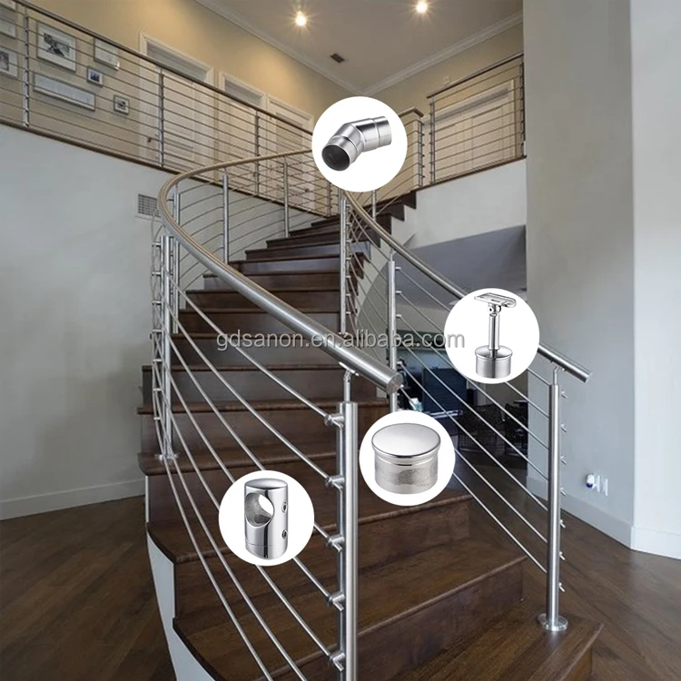 SANON Railing Accessories Manufacturers 50Mm Square Stainless Steel Handrail  End Caps For Pipes