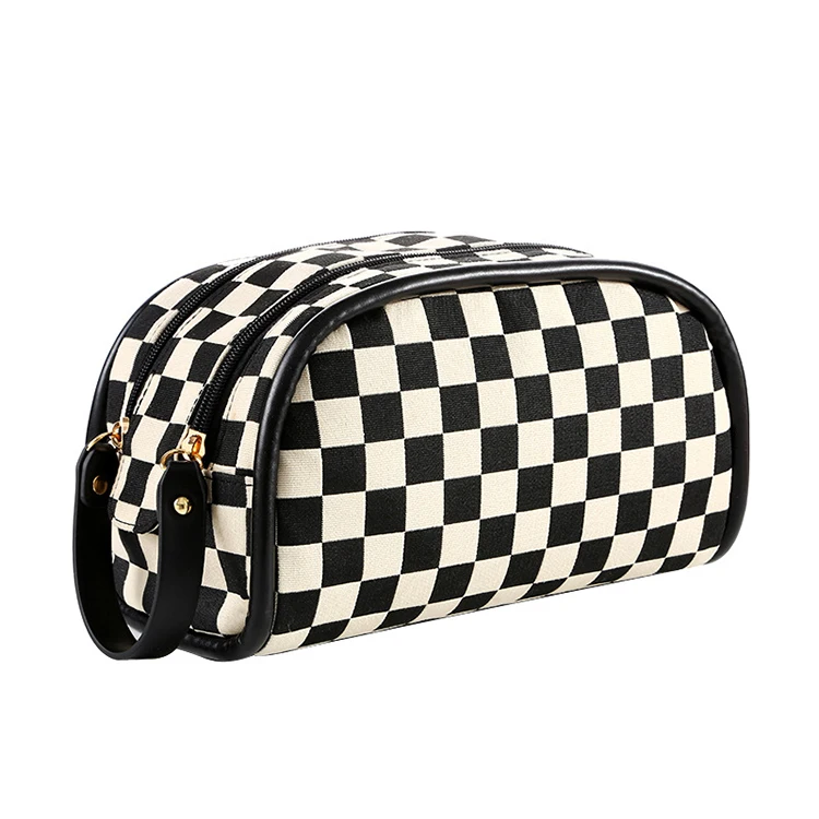 Wholesale Waterproof Embroidery Custom Logo Nylon Zipper Cosmetic Make Up Bags