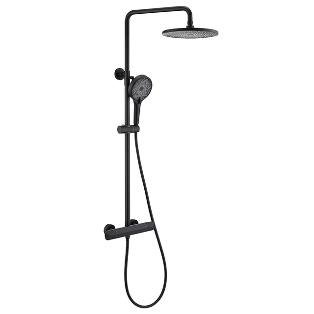 Stainless Steel Bathroom Shower Set Floor Stand Freestanding Round Bathtub Faucet Accessories Shower System For Bathroom