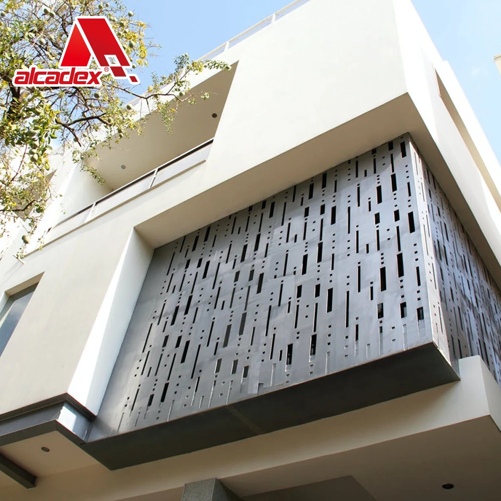 3D Aluminium Facade supplier column Cladding Panel Outdoor metal Wall solid aluminum exterior perforated decorative panel
