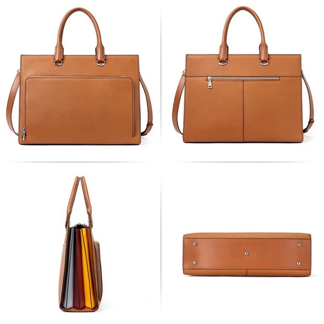 Waterproof Laptop Bag Shoulder Tote Bag Vegan PU Leather Men Laptop Bag