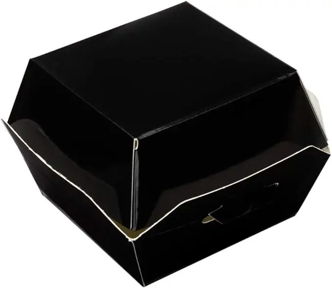 Eco Friendly  Brand Design Takeaway Fast Food Packaging Burger Box Square Kraft Corrugated Paper Burger Hamburger Box