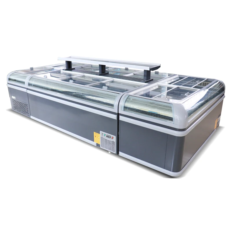 Supermarket Combination Island Cabinet Meat Fish Ice Cream Display Fridge Refrigerator Showcase Deep Chest Freezers