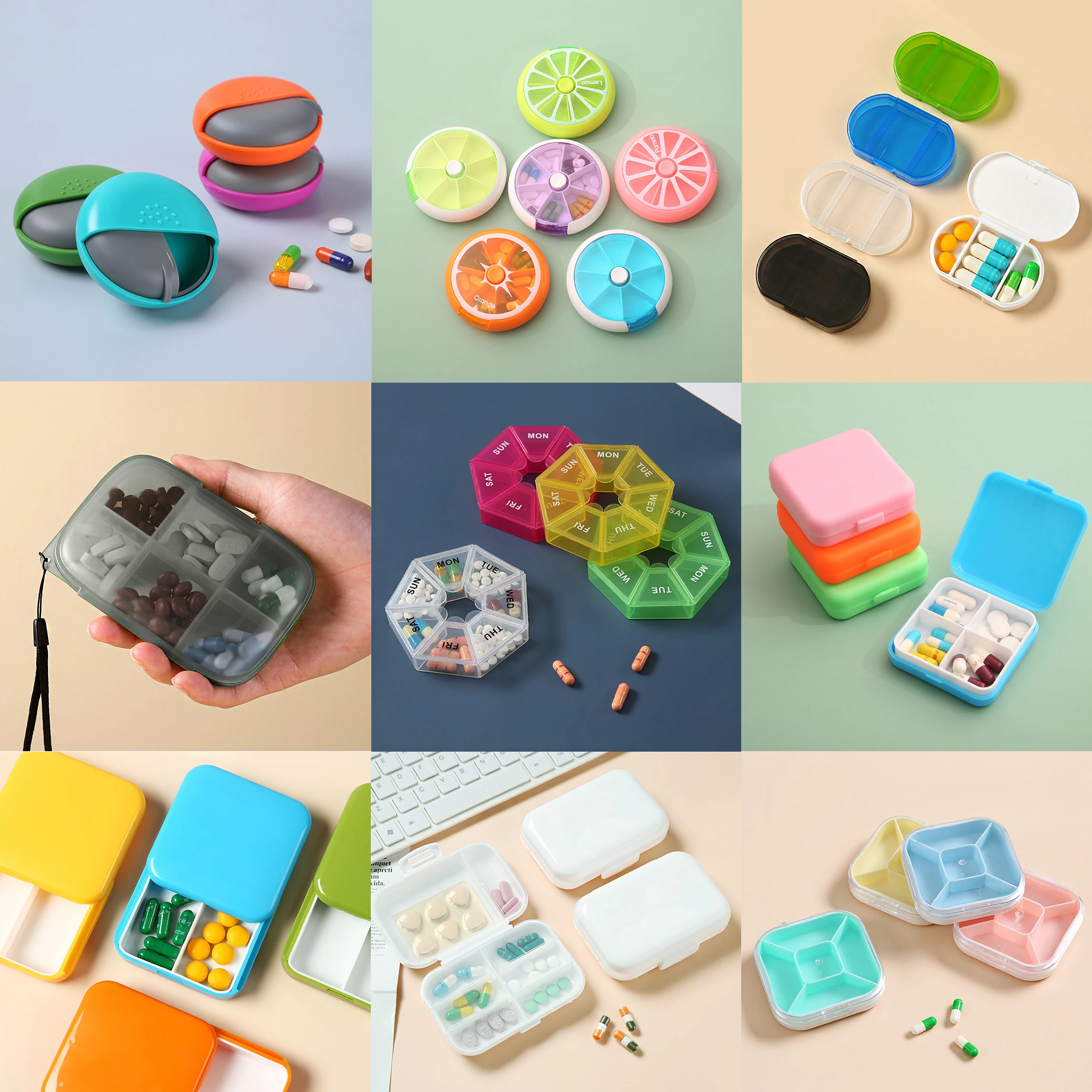 pill cutter and storage box colorful custom plastic cutter pill box