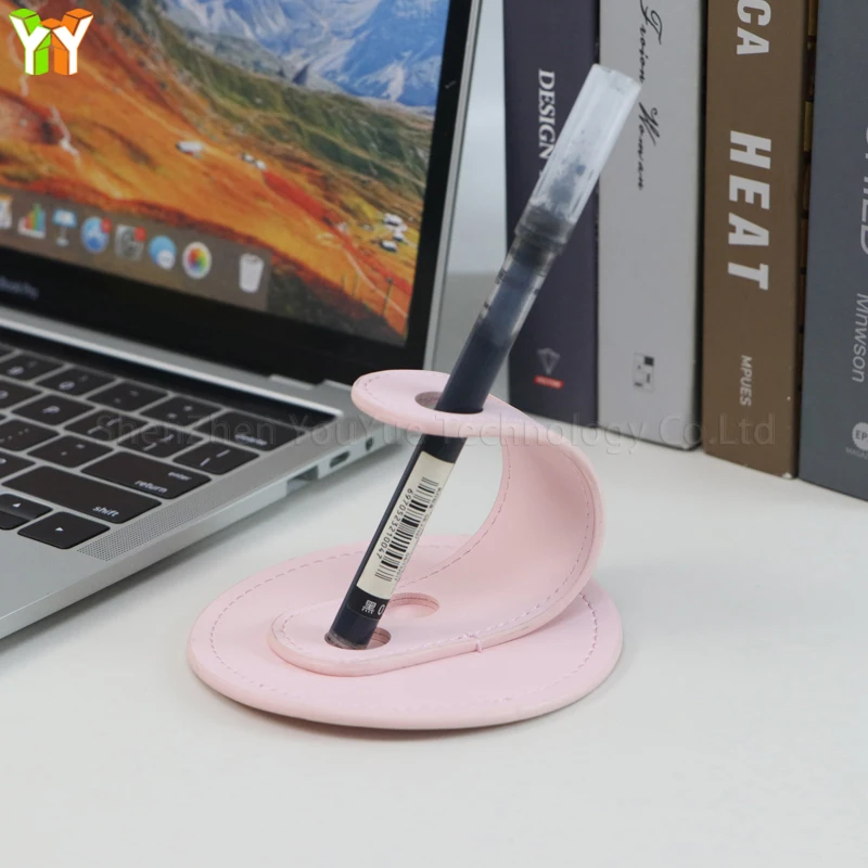 YY PU Leather Pen Holder Leather Pen Stand for Desk Gift for Boss Office Pen Stand Supplies Accessories