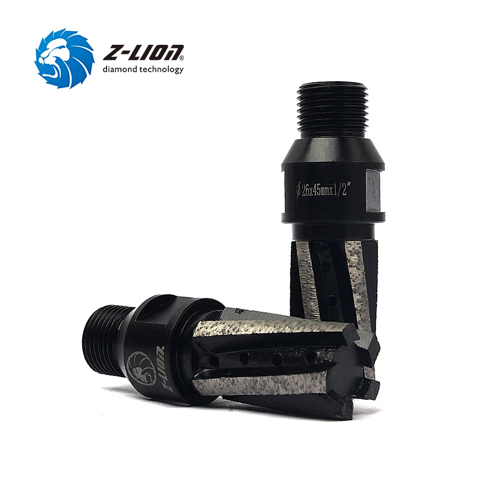 ZLion High Quality Black CNC Finger Router Hard Stone Granite Marble Core Drill Bits by Z LION DIAMOND TOOLS