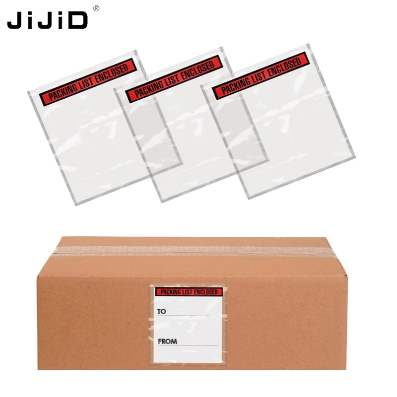 JiJiD Clear Plastic Self Adhesive Shipping Label packing list envelop Pouches