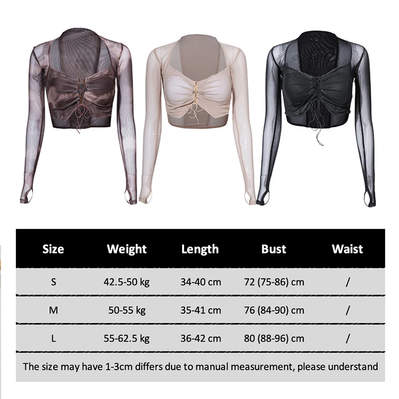 TONGYANG Sexy Dance Crop Top Women Mesh Long Sleeves Tops Adult Dancing Practice Clothing Classic Latin Dance Training Wear